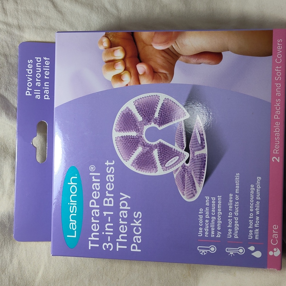 Lansinoh Therapearl 3-in-1 Breast Therapy Packs with Soft Covers - 2pk